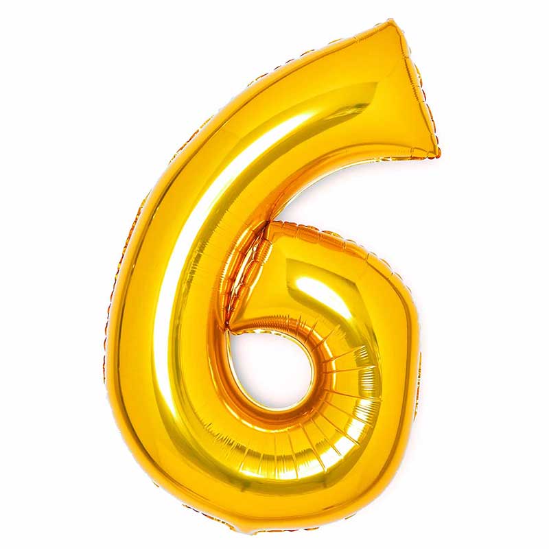 36in GOLD 6 AMSCAN FOIL BALLOON
