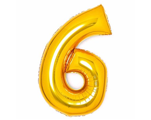 36in GOLD 6 AMSCAN FOIL BALLOON