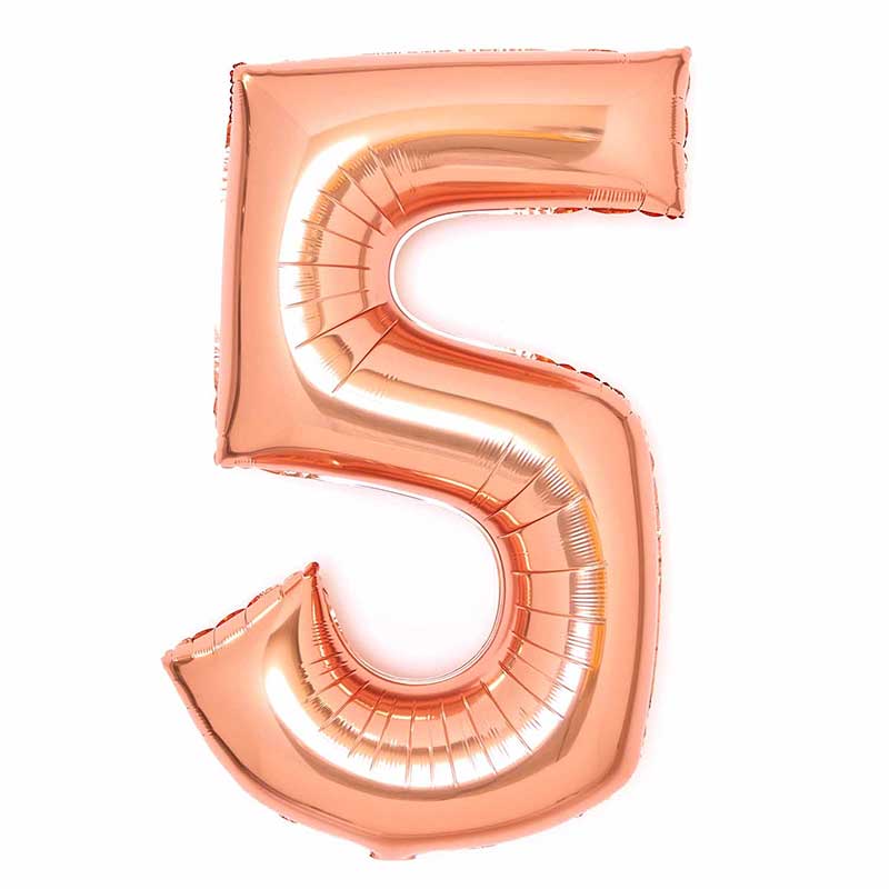 36in ROSE GOLD 5 AMSCAN FOIL BALLOON