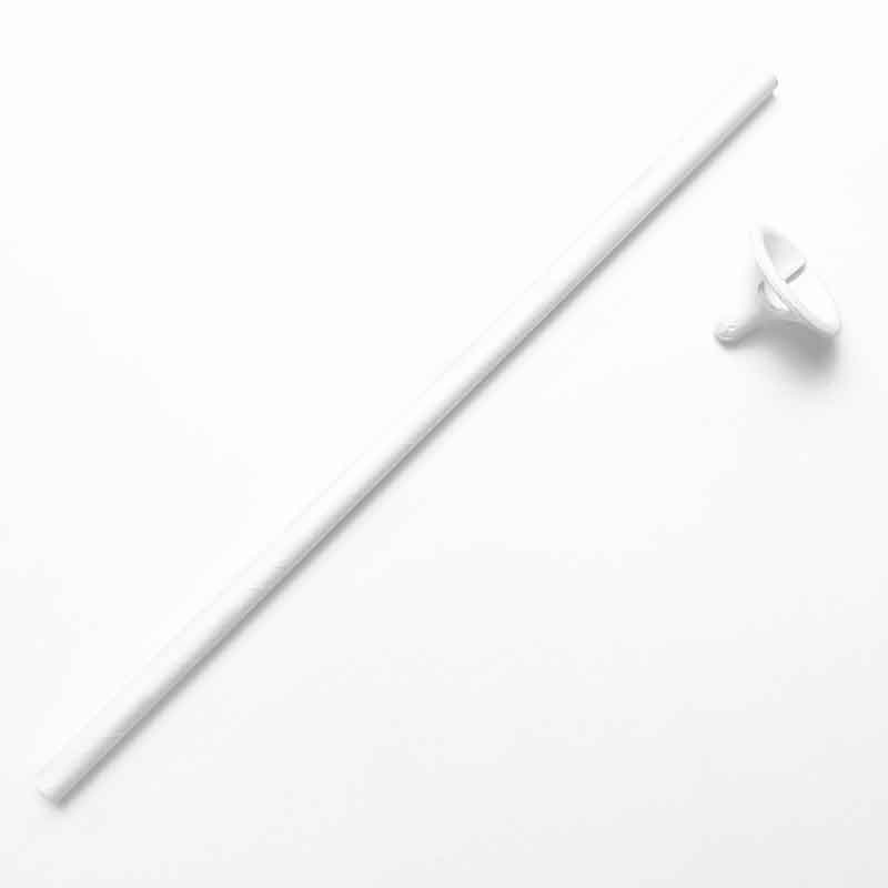 WHITE PAPER BALLOON STICK AND CUP 100S