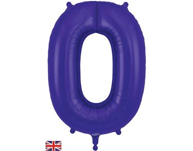 34in NUMBER 0 PURPLE JUMBO FOIL BALLOON