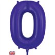 34in NUMBER 0 PURPLE JUMBO FOIL BALLOON