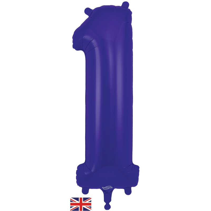 34in NUMBER 1 PURPLE JUMBO FOIL BALLOON