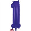 34in NUMBER 1 PURPLE JUMBO FOIL BALLOON