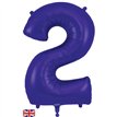 34in NUMBER 2 PURPLE JUMBO FOIL BALLOON