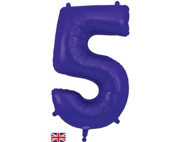 34in NUMBER 5 PURPLE JUMBO FOIL BALLOON
