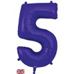 34in NUMBER 5 PURPLE JUMBO FOIL BALLOON