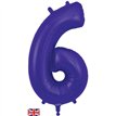 34in NUMBER 6 PURPLE JUMBO FOIL BALLOON