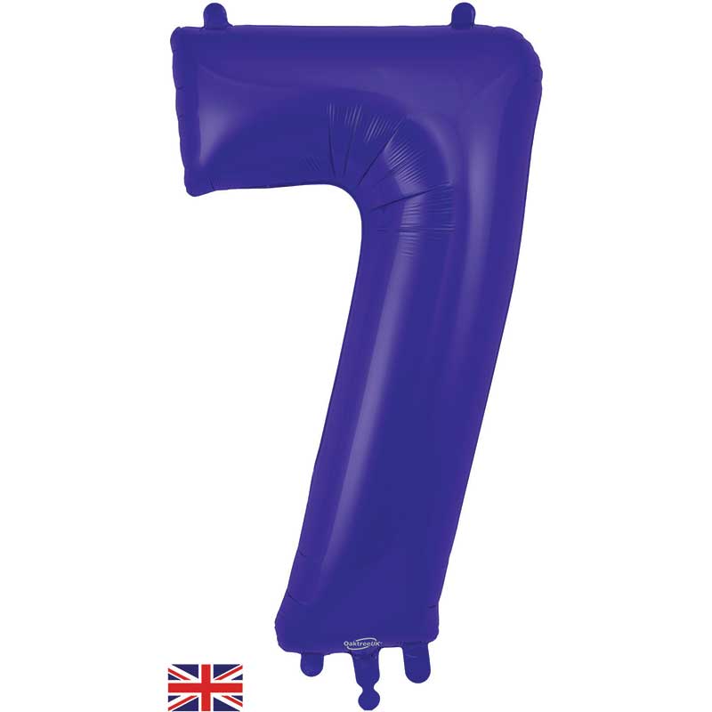 34in NUMBER 7 PURPLE JUMBO FOIL BALLOON