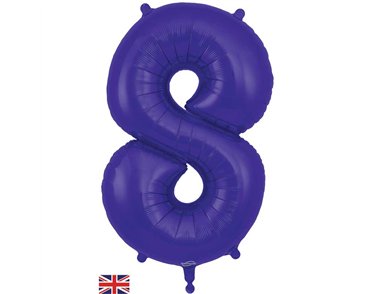 34in NUMBER 8 PURPLE JUMBO FOIL BALLOON