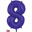 34in NUMBER 8 PURPLE JUMBO FOIL BALLOON