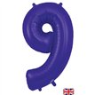 34in NUMBER 9 PURPLE JUMBO FOIL BALLOON