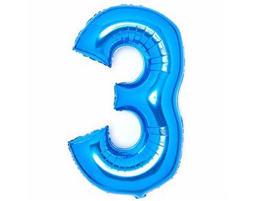 36in BLUE 3 AMSCAN FOIL BALLOON