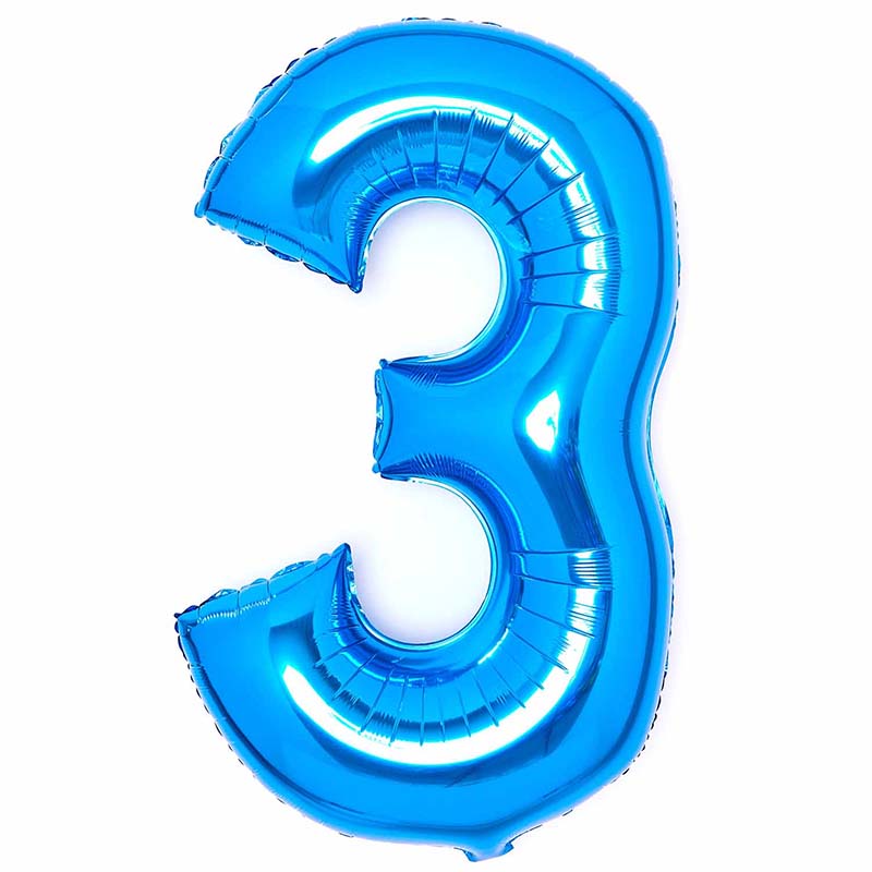 36in BLUE 3 AMSCAN FOIL BALLOON