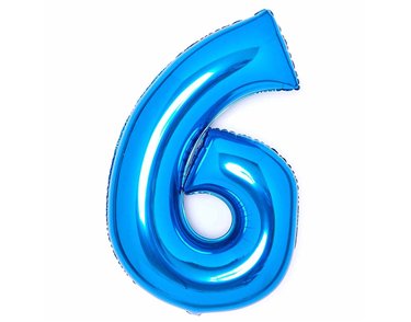 36in BLUE 6 AMSCAN FOIL BALLOON