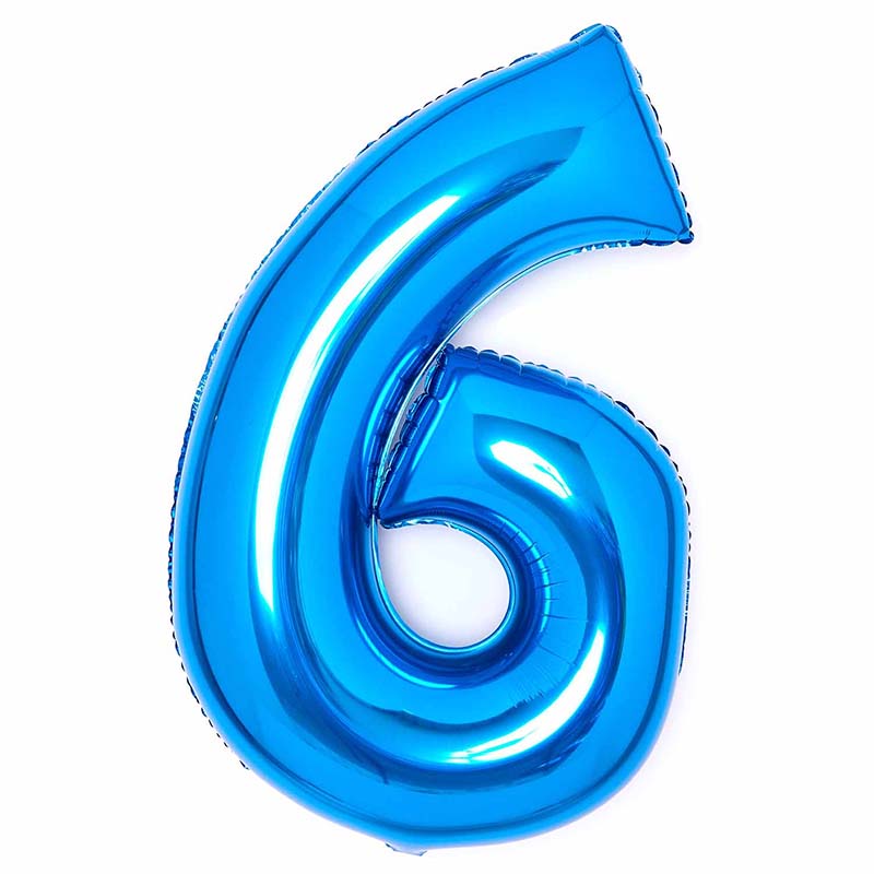 36in BLUE 6 AMSCAN FOIL BALLOON
