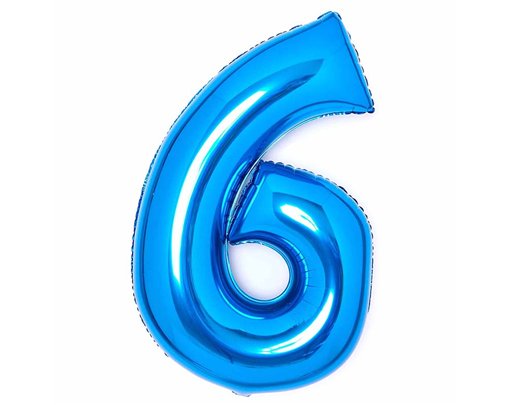 36in BLUE 6 AMSCAN FOIL BALLOON