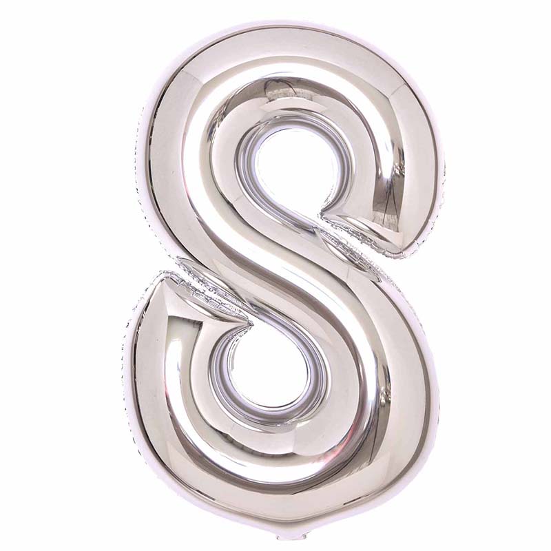 36in SILVER 8 AMSCAN FOIL BALLOON