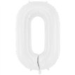 86cm WHITE NUMBER 0 FOIL BALLOON