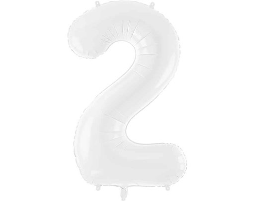 86cm WHITE NUMBER 2 FOIL BALLOON