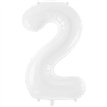 86cm WHITE NUMBER 2 FOIL BALLOON