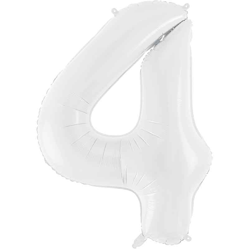 86cm WHITE NUMBER 4 FOIL BALLOON