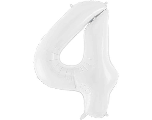 86cm WHITE NUMBER 4 FOIL BALLOON