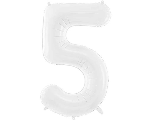 86cm WHITE NUMBER 5 FOIL BALLOON