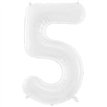 86cm WHITE NUMBER 5 FOIL BALLOON