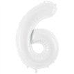 86cm WHITE NUMBER 6 FOIL BALLOON