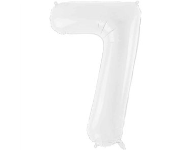 86cm WHITE NUMBER 7 FOIL BALLOON