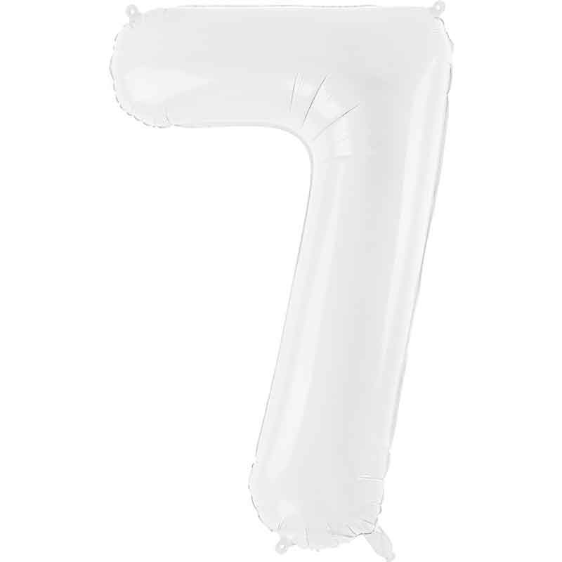 86cm WHITE NUMBER 7 FOIL BALLOON