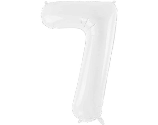 86cm WHITE NUMBER 7 FOIL BALLOON