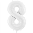 86cm WHITE NUMBER 8 FOIL BALLOON