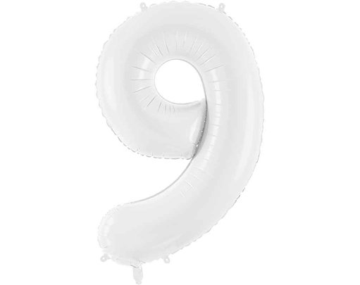 86cm WHITE NUMBER 9 FOIL BALLOON
