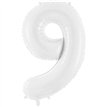 86cm WHITE NUMBER 9 FOIL BALLOON