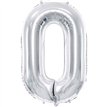 86cm SILVER NUMBER 0 FOIL BALLOON
