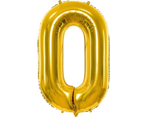 86cm GOLD NUMBER 0 FOIL BALLOON
