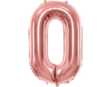 86cm ROSE GOLD NUMBER 0 FOIL BALLOON