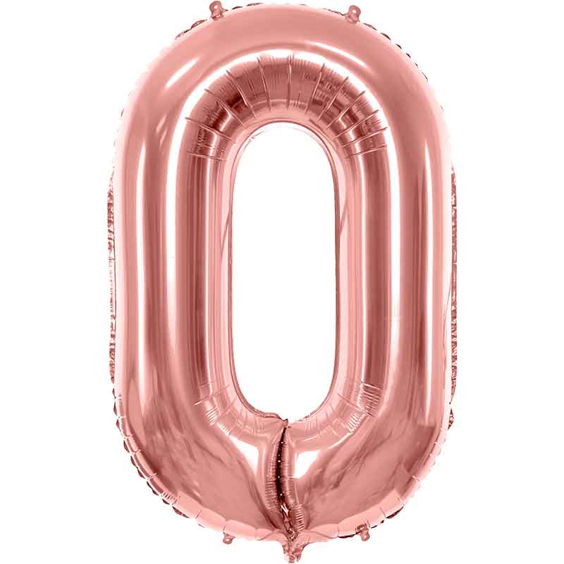 86cm ROSE GOLD NUMBER 0 FOIL BALLOON