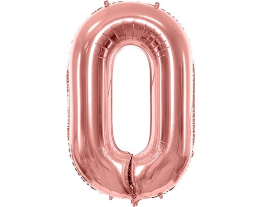 86cm ROSE GOLD NUMBER 0 FOIL BALLOON