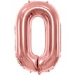 86cm ROSE GOLD NUMBER 0 FOIL BALLOON