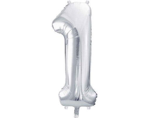 86cm SILVER NUMBER 1 FOIL BALLOON