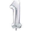 86cm SILVER NUMBER 1 FOIL BALLOON