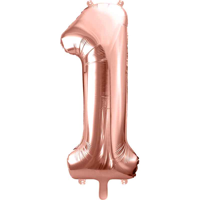 86cm ROSE GOLD NUMBER 1 FOIL BALLOON