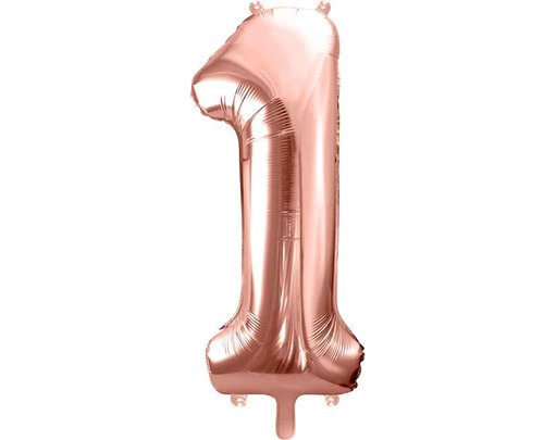 86cm ROSE GOLD NUMBER 1 FOIL BALLOON