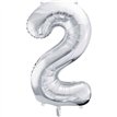 86cm SILVER NUMBER 2 FOIL BALLOON