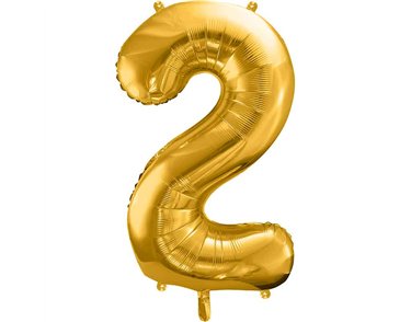 86cm GOLD NUMBER 2 FOIL BALLOON