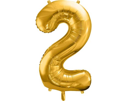 86cm GOLD NUMBER 2 FOIL BALLOON