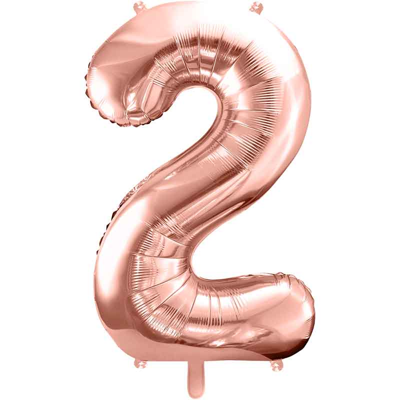 86cm ROSE GOLD NUMBER 2 FOIL BALLOON